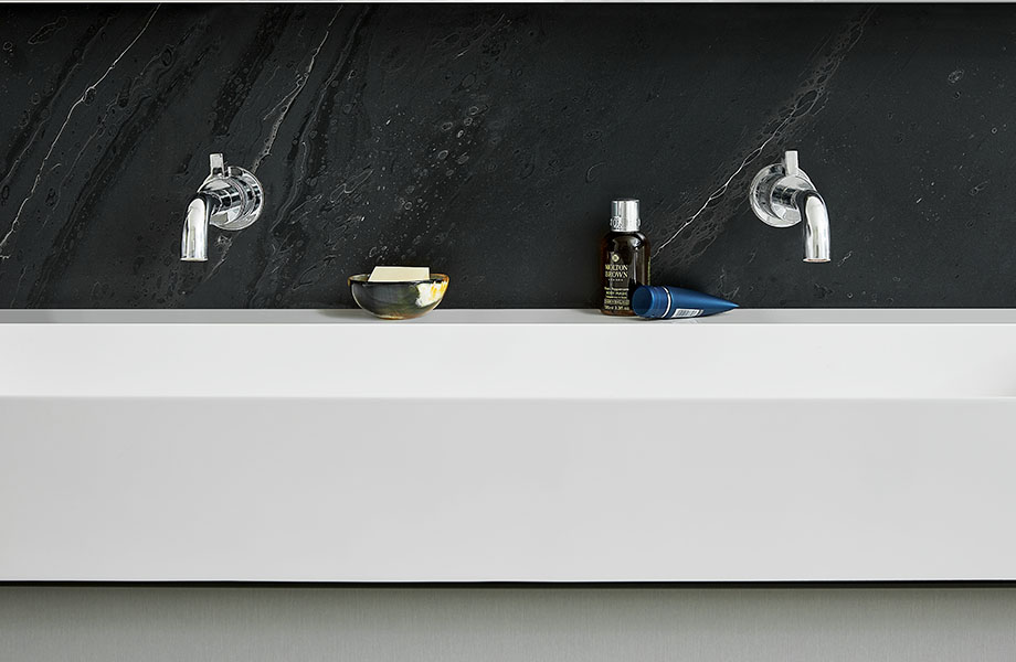 Inspired by planetary movements across the mysterious darkness of space, Black Painted Marble is a force of nature in and of itself. The pattern uses the push and pull of water-based paints and oil to infuse celestial waves of charcoal, gray and white into a rich black foundation. A top choice of both designers and homeowners, Black Painted Marble sets a sophisticated mood.&nbsp;