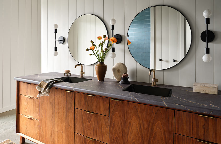 Brass Veined Black Marble