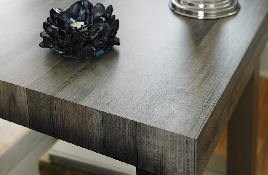 A woodgrain side table  